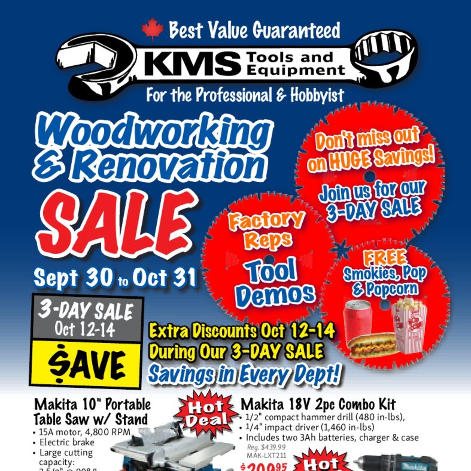 KMS Tools Weekly Flyer Woodworking & Renovation Sale Sep 30