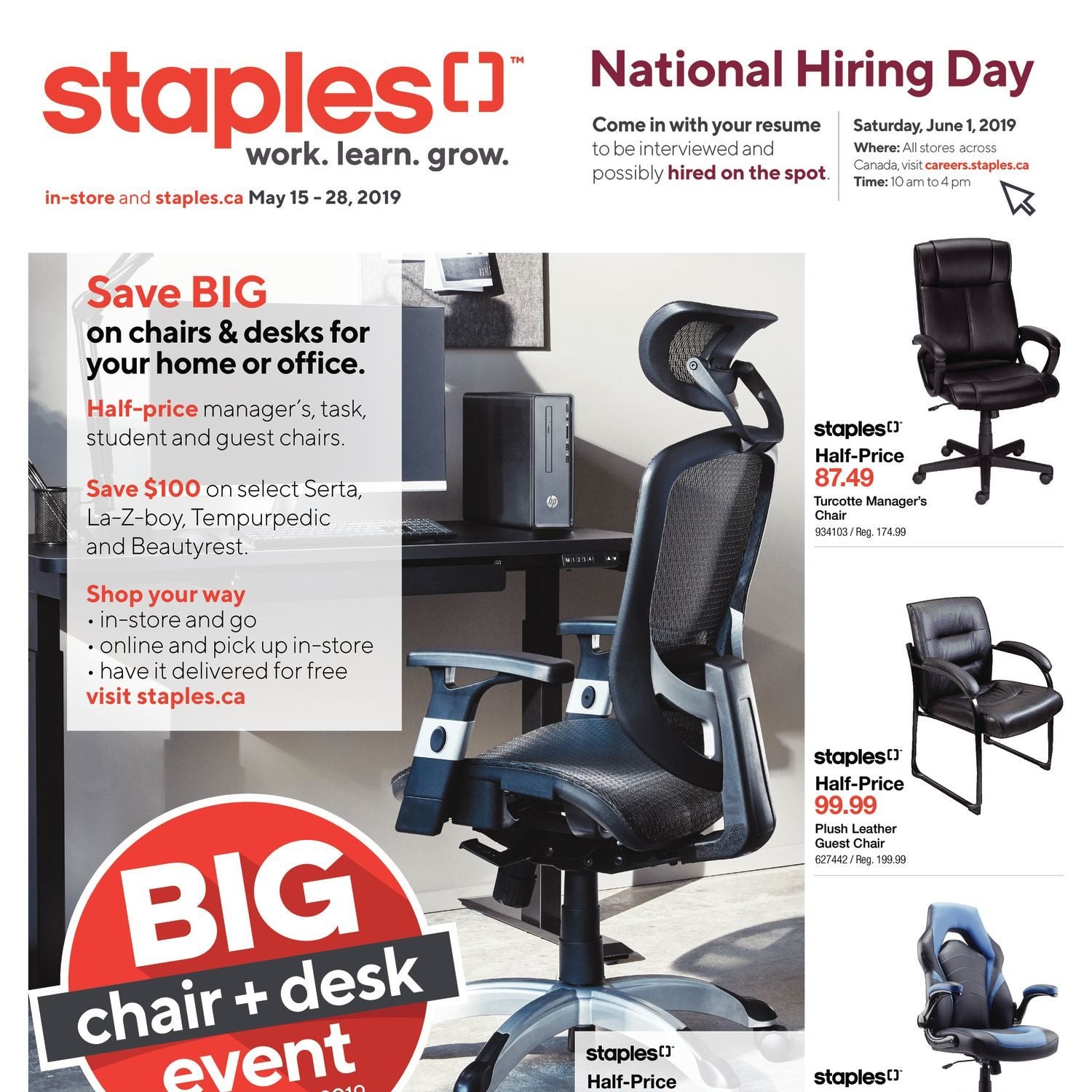 Staples Weekly Flyer 2 Weeks Of Savings Big Chair Desk Event