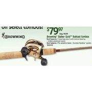 Browning® Fishing Stalker™ Gold Rod and Reel Baitcast Combos - $79.97 (20% off)