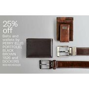 25% Off Belts and Wallets by Perry Ellis, Portfolio, Black Brown 1826 and Dockers