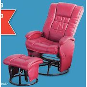 Shermag 'Shane' Bonded-Leather Swivel Glider/Recliner With Ottoman - $399.99 (50% off)