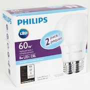 2-Pack PHILIPS 60W Equivalent LED Bulb Daylight - $11.97