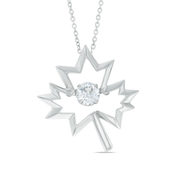 Unstoppable Love 5.0mm Lab-Created White Sapphire Maple Leaf Pendant - $77.40 ($51.60 Off)