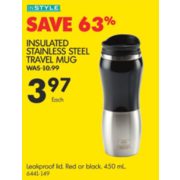 Insulated Stainless Steel Travel Mug - $3.97 (63% off)