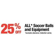 All Soccer Balls and Equipment - 25% off