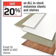 All In-Stock Melamine Sheets And Shelves - From 20% off