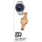 Seiko, Bulova, Citizen, Timex, Casio, Guess And Caravelle Watches - 25% off