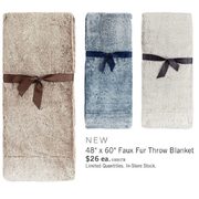 Cozy Comfort 48" x 60" Faux Fur Throw Blanket - $26.00