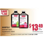 Wampole Liquid Supplements - $13.49/with coupon ($1.50 off)