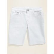 Mid-rise White Cut-off Bermuda Jean Shorts For Women -- 9-inch Inseam - $24.20 ($2.79 Off)