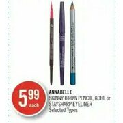 Annabelle Skinny Brow Pencil, Kohl Or Staysharp Eyeliner - $5.99