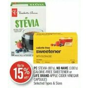 PC Stevia, No Name Calorie-Free Sweetener Or Life Brand Apple Cider Vinegar Capsules - Up to 15% off