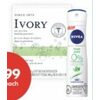 Ivory Bar Soap or Nivea Dry Spray Antiperspirant - $7.99