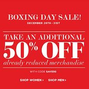 ClubMonaco.ca Boxing Week Sale: Extra 50% Off Sale Items Through December 31